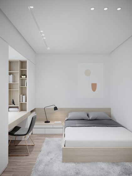 Phòng ngủ hiện đại, gọn gàng trong thiết kế chung cư đẹp