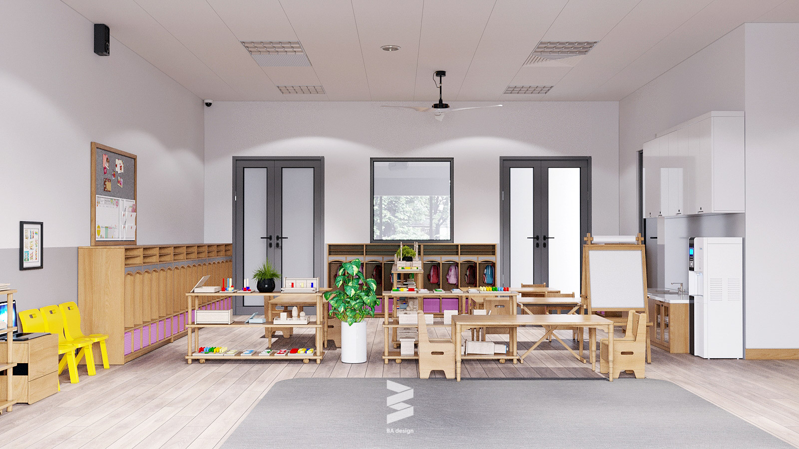 Phòng học được thiết kế mở tại trường MẦM NON IKID