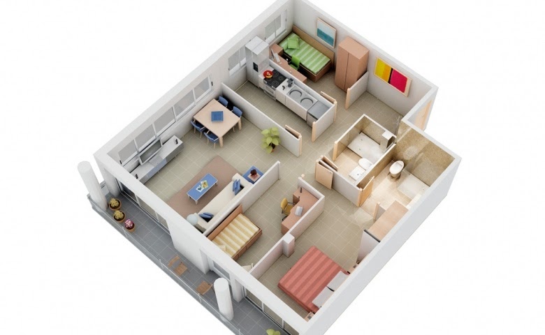 Cách phân bổ mặt bằng khi thiết kế chung cư 3 phòng ngủ diện tích nhỏ