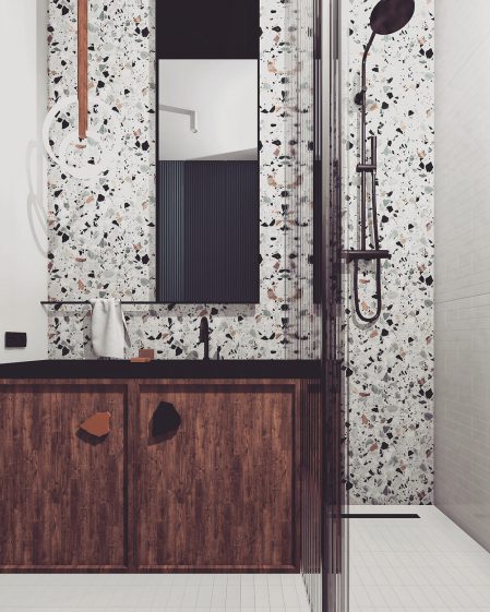Nhà tắm ấn tượng trong thiết kế chung cư phong cách Scandinavian 