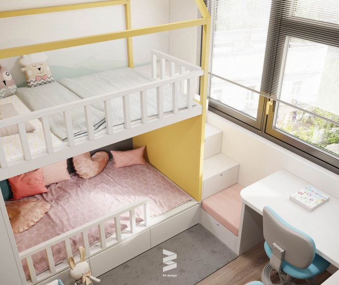 Ý tưởng phòng ngủ cho bé siêu tiết kiệm không gian 
