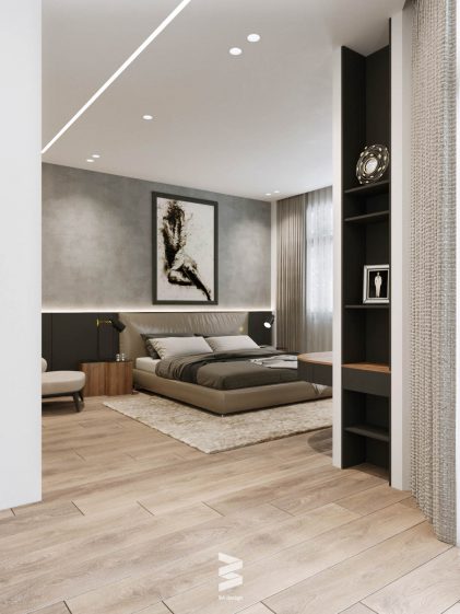 Luxury villa: Phòng ngủ Master thiết kế rộng rãi 